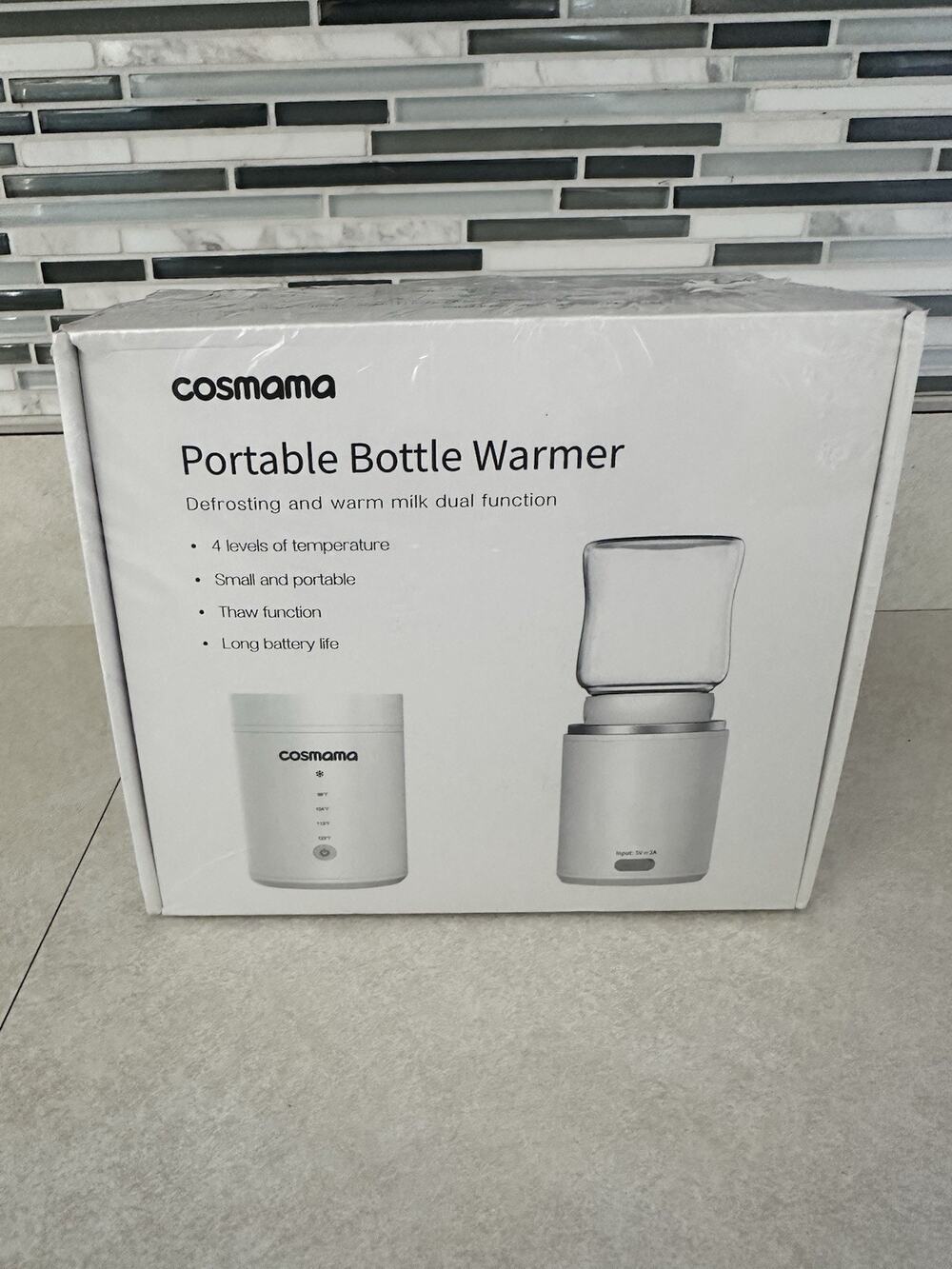 Cosmama Portable Bottle Warmer - Travel, 4 Adapters, Compatible With Most Bottle